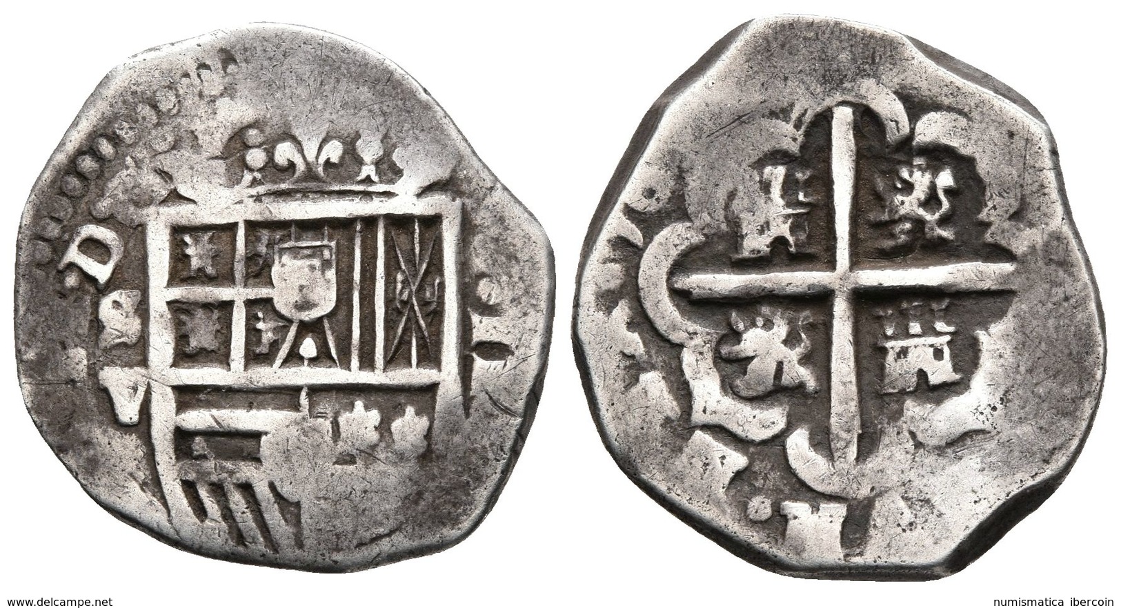 FELIPE III. 2 Reales. 16XX. Sevilla V. Cal-¿?. Ar. 6,50g. MBC-. Escasa. - Other & Unclassified