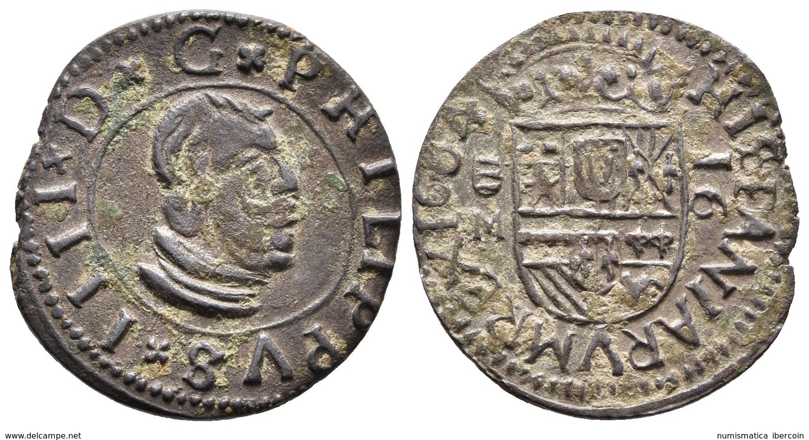 FELIPE IV. 16 Maravedís. 1664. Valladolid M. Cal-1674; J.S. M-820. Ae. 4,00g. MBC+. Escasa. - Otros & Sin Clasificación