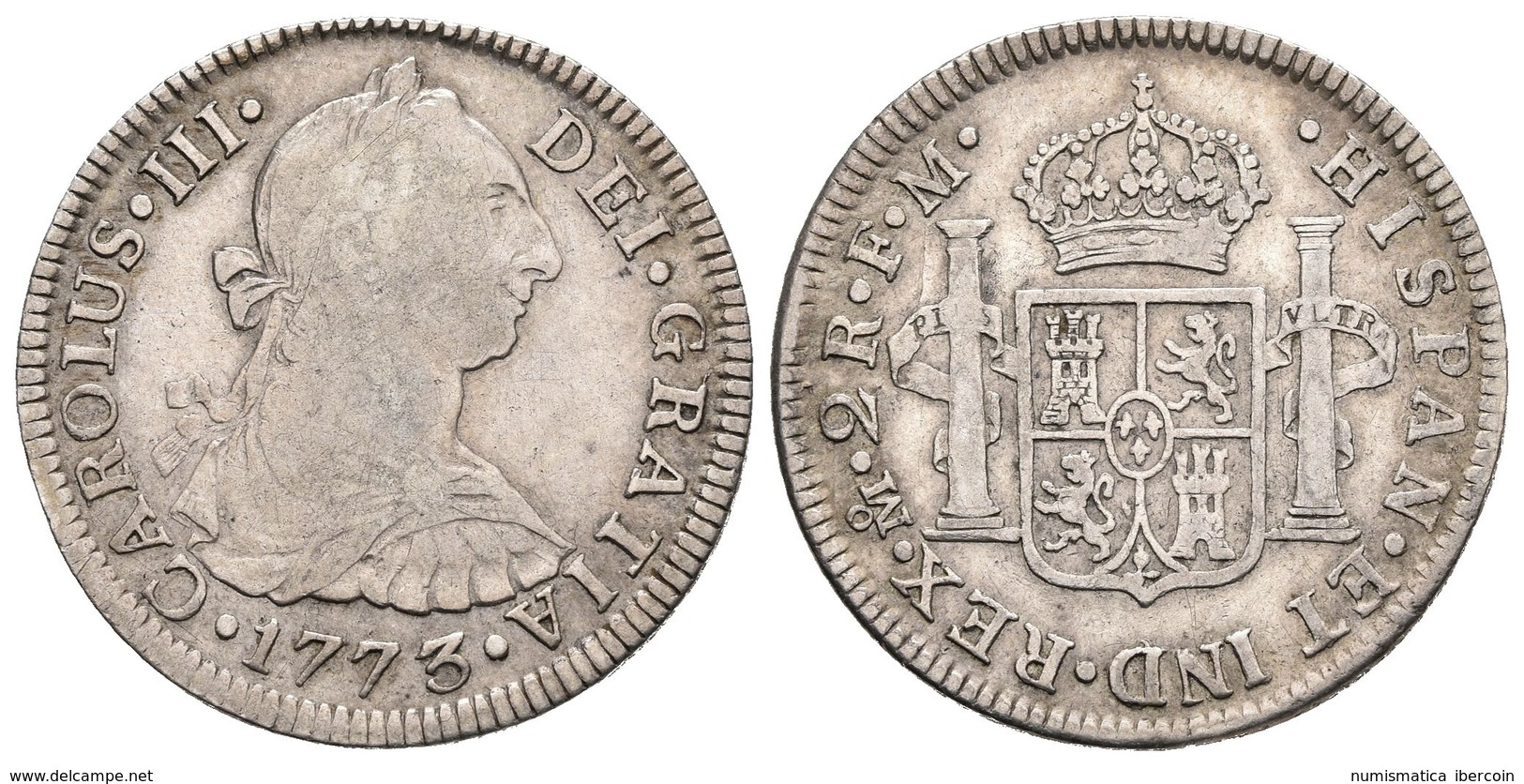 CARLOS III. 2 Reales. 1773. México FM. Cal-1340. Ar. 6,67g. MBC-. - Otros & Sin Clasificación