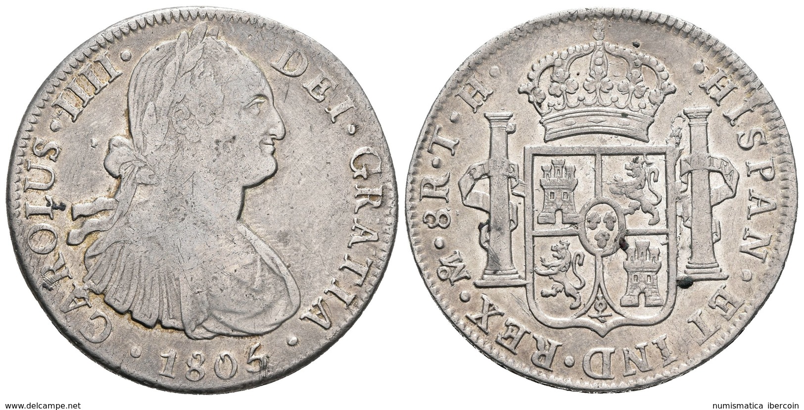 CARLOS IV. 8 Reales. 1805. México TH. Cal-703. Ar. 26,78g. MBC/MBC+. - Otros & Sin Clasificación