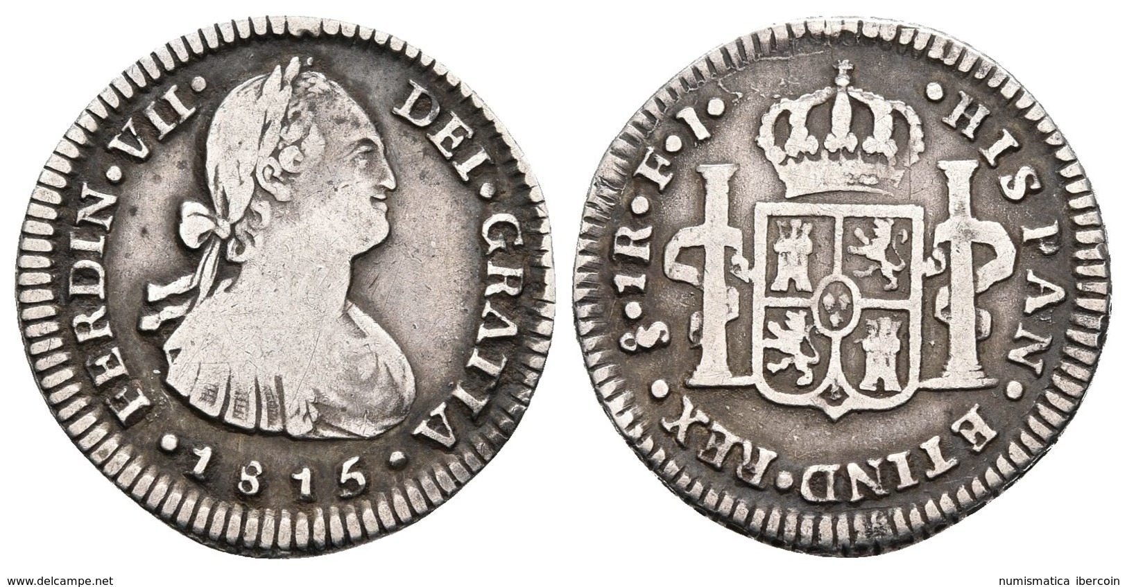 FERNANDO VII. 1 Real. 1815. Santiago. Busto De Carlos IV. Cal-1223. Ar. 2,97g. MBC-. Escasa. - Otros & Sin Clasificación