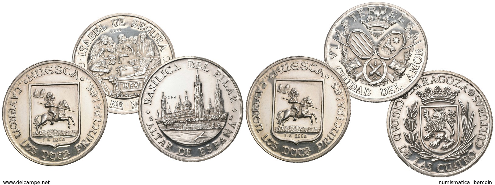 MEDALLAS DE ARAGON. Huesca. Cayeron Los Doce Príncipes Y Aragón Pudo Vivir En Paz 39,52g; Zaragoza. Ciudad De Las Cuatro - Other & Unclassified