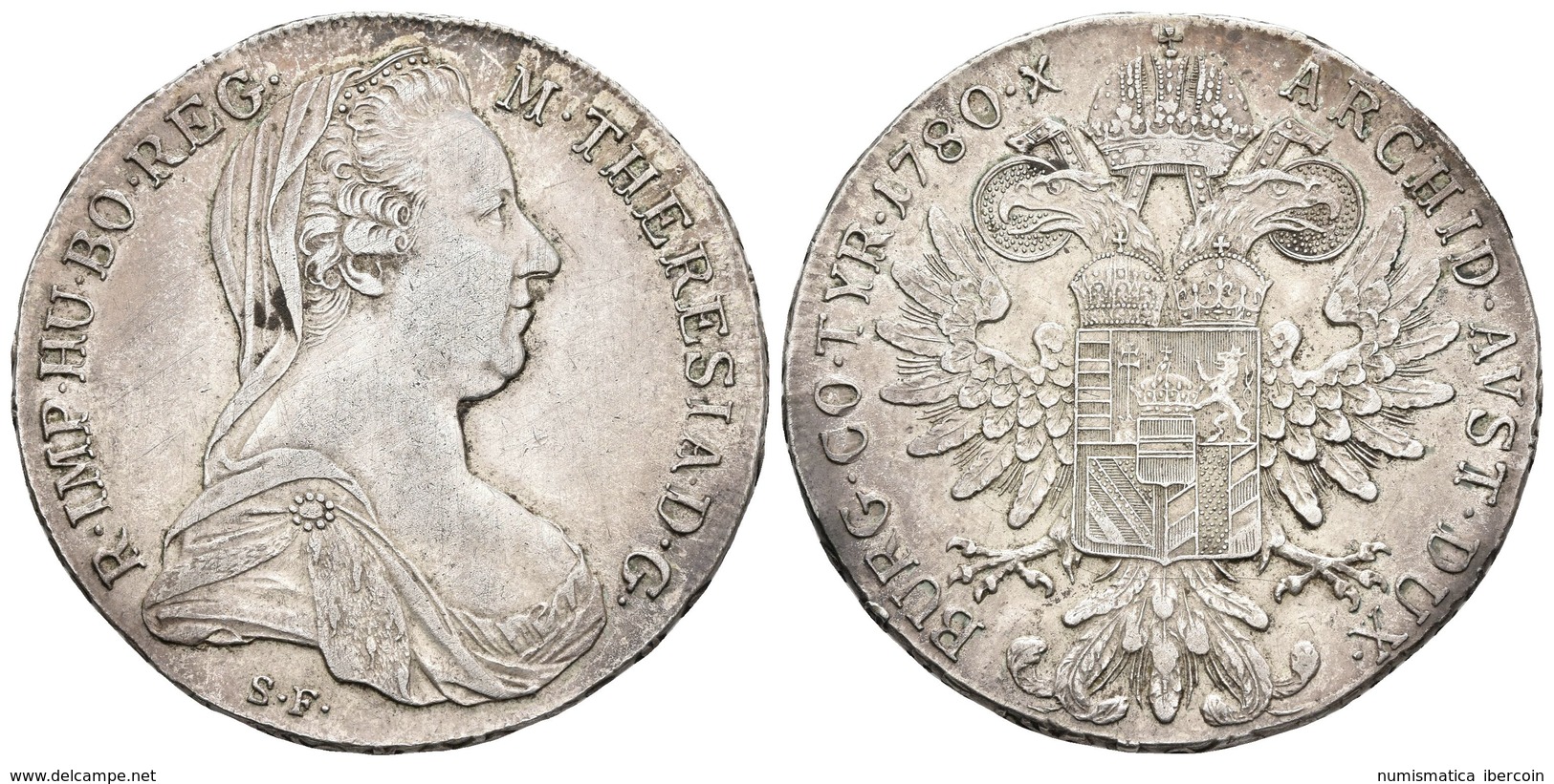 AUSTRIA. María Theresia. Taler. 1780. Habsburg X. Hafner 49b Vz. Ar. 28,00g. Frotada O Limpiada. MBC. - Sonstige & Ohne Zuordnung