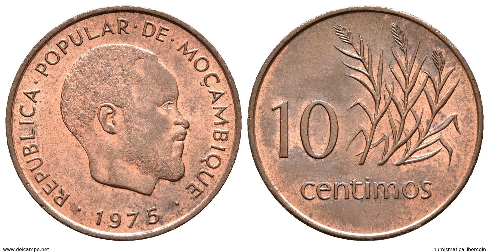 MOZAMBIQUE. 10 Céntimos. 1975. Km#93. Ae. 7,17g. SC-. - Otros & Sin Clasificación