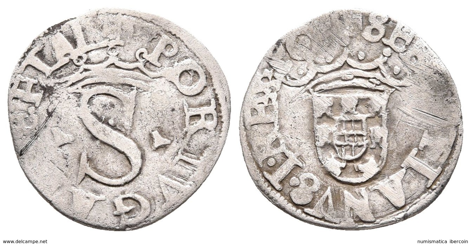 PORTUGAL. Sebastiao I. Vintem. 1557-1578. Gomes 29.25. Ar. 1,56g. MBC-. - Otros & Sin Clasificación