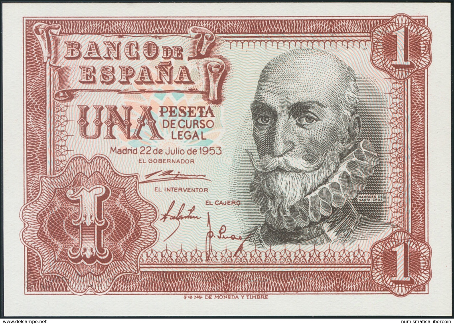 1 Peseta. 22 De Julio De 1953. Serie 1C. (Edifil 2017: 465a). SC. - Otros & Sin Clasificación