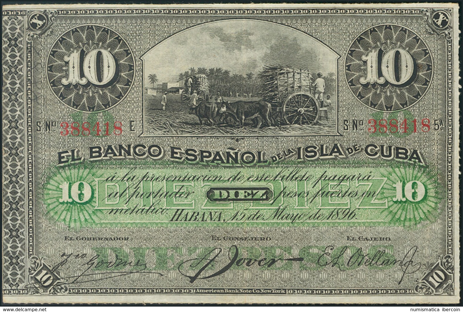 10 Pesos De Cuba. 15 De Mayo De 1896. (Edifil 2017: 73). BC. - Otros & Sin Clasificación