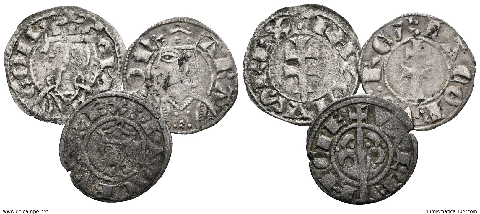 EPOCA MEDIEVAL. Jaime I De Aragón. (1213-1276) Y Jaime II De Aragón. (1291-1327). Tres Dineros Diferentes De Aragón Y Va - Otros & Sin Clasificación
