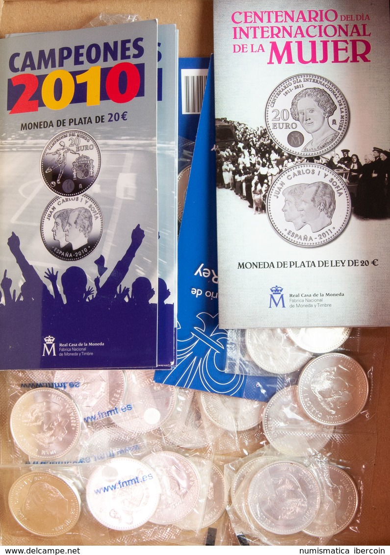 ESPAÑA. Lote Compuesto Por 38 Monedas De Plata De 12, 20 Y 30 Euros, Todas Conmemorativas Del 2002, 2004, 2007, 2010, 20 - Other & Unclassified