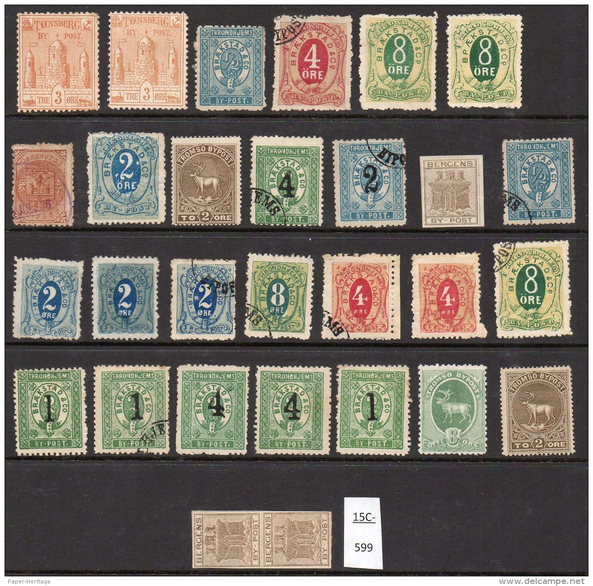 Norway Local Posts Bypost Norge By Post &ndash; Collection Of 29 Stamps Mint / Used. - Ortsausgaben