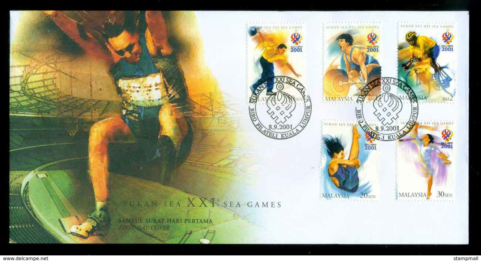 Malaysia 2001 SEA Games FDC Lot51548 - Malaysia (1964-...)