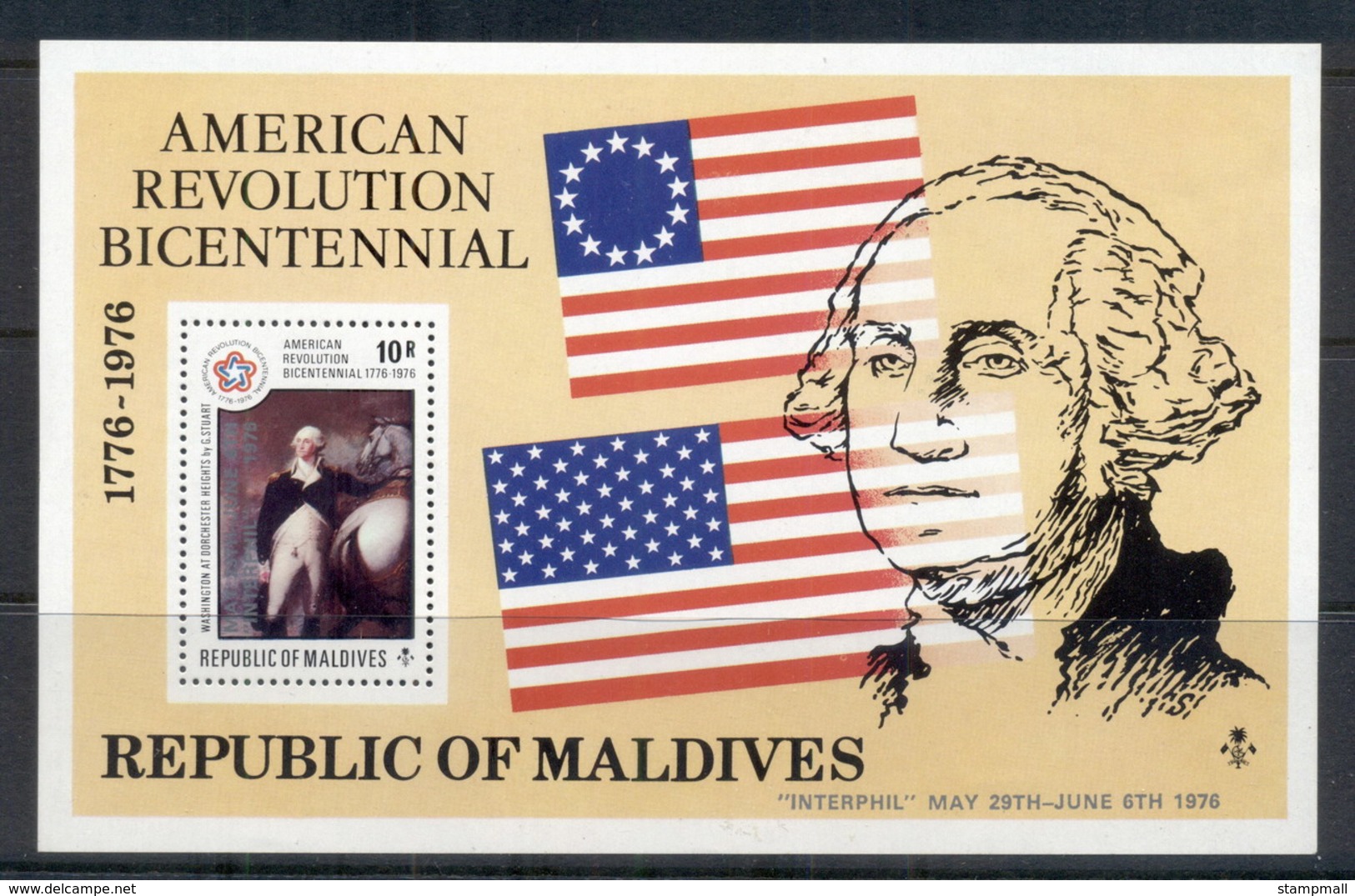 Maldive Is 1976 American Bicentennial MS MUH - Maldives (1965-...)