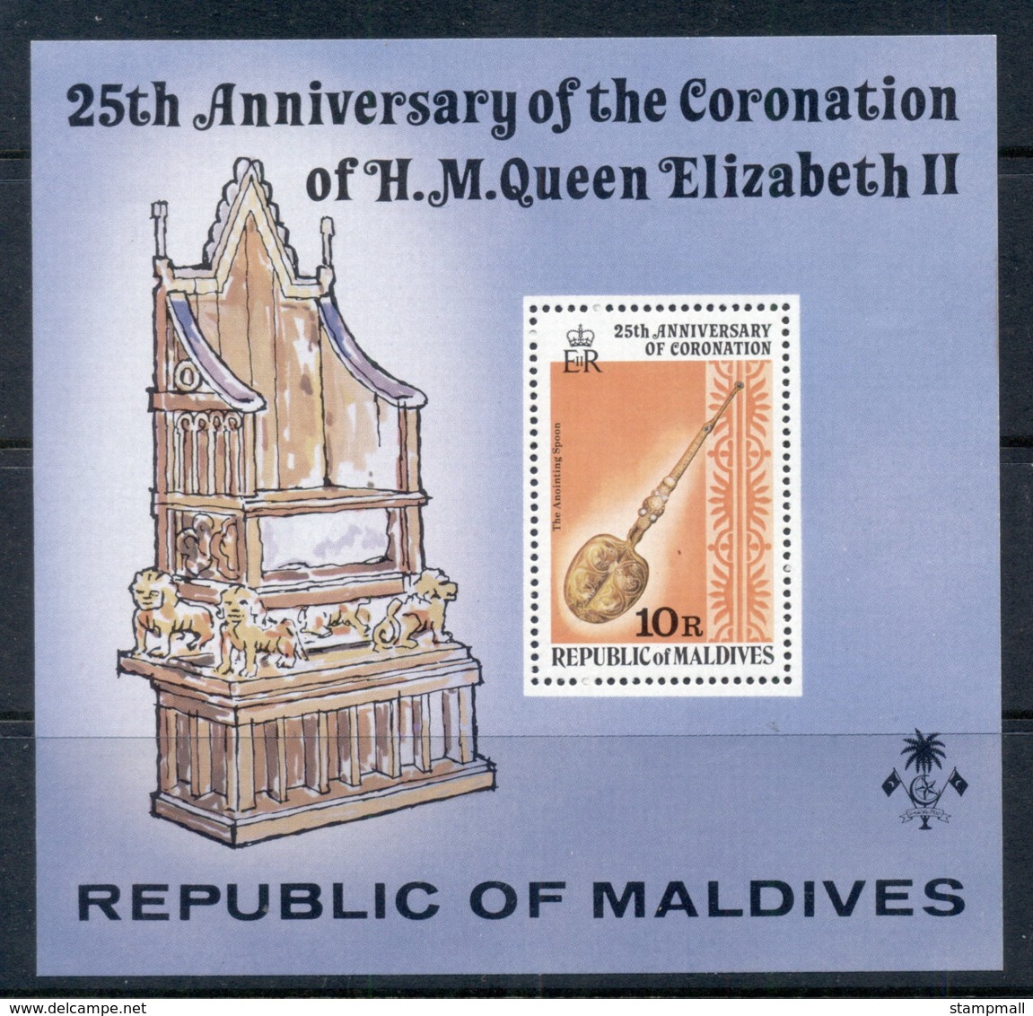 Maldive Is 1978 QEII 25th Anniv. Coronation MS MUH - Malediven (1965-...)