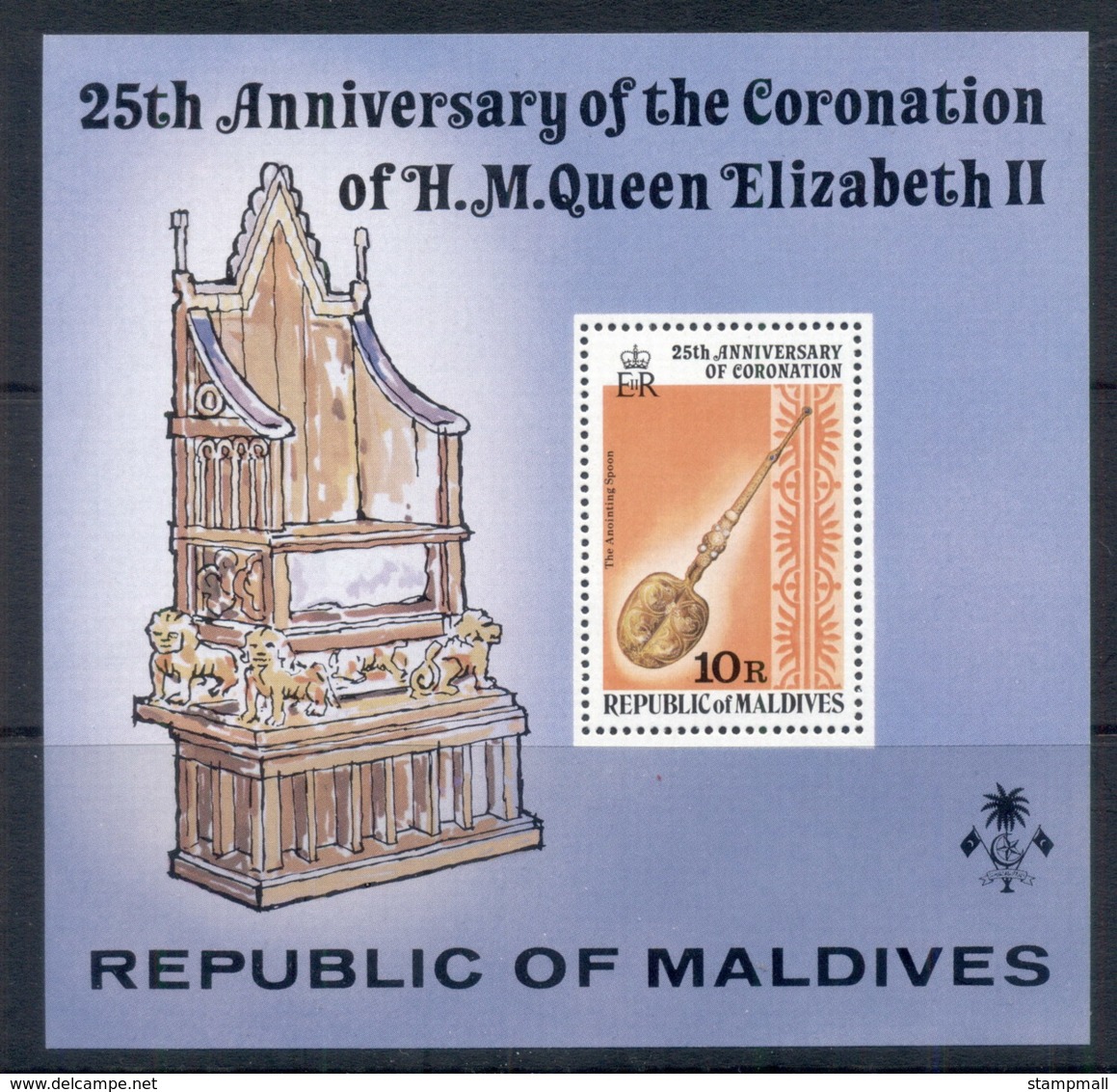 Maldive Is 1978 QEII Coronation 25th Anniversary MS MUH - Maldives (1965-...)