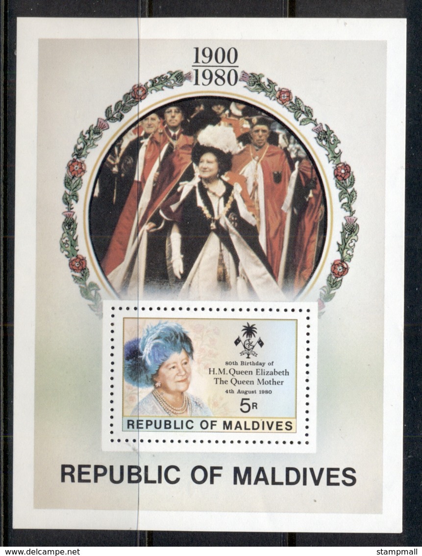 Maldive Is 1980 Queen Mother 80th Birthday MS MUH - Maldives (1965-...)