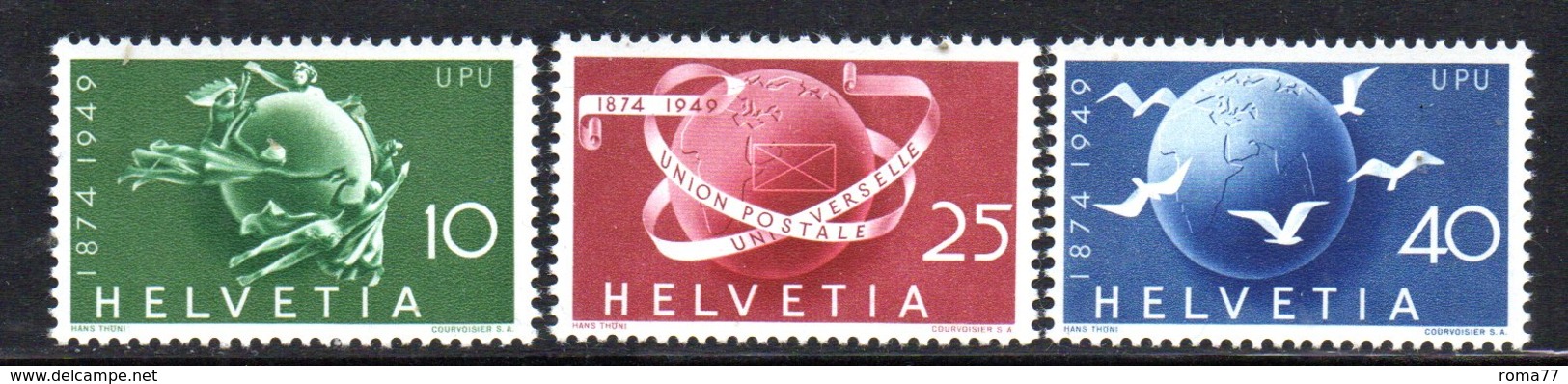 368/1500 - SVIZZERA 1949 , Unificato N. 474/476  ***  MNH  Upu - Nuovi