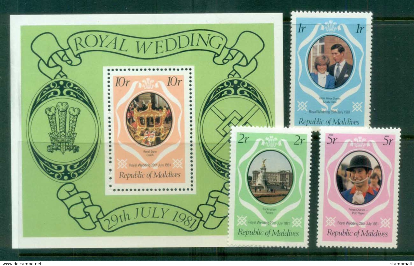 Maldives 1981 Charles & Diana Royal Wedding +MS MUH Lot81870 - Maldives (1965-...)