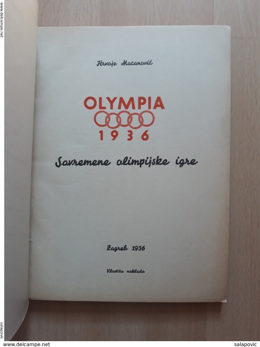 HRVOJE MACANOVIĆ: OLYMPIA 1936 Berlin SAVREMENE OLIMPIJSKE IGRE Rrare - Livres