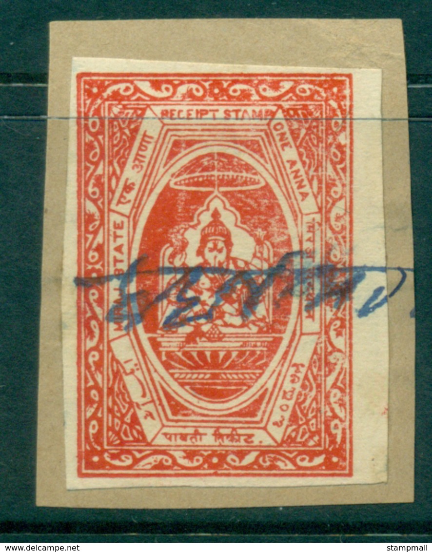 Miraj Senior State 1940s? Revenue Receipt Ty.10 1a Red Lot36558 - Other & Unclassified