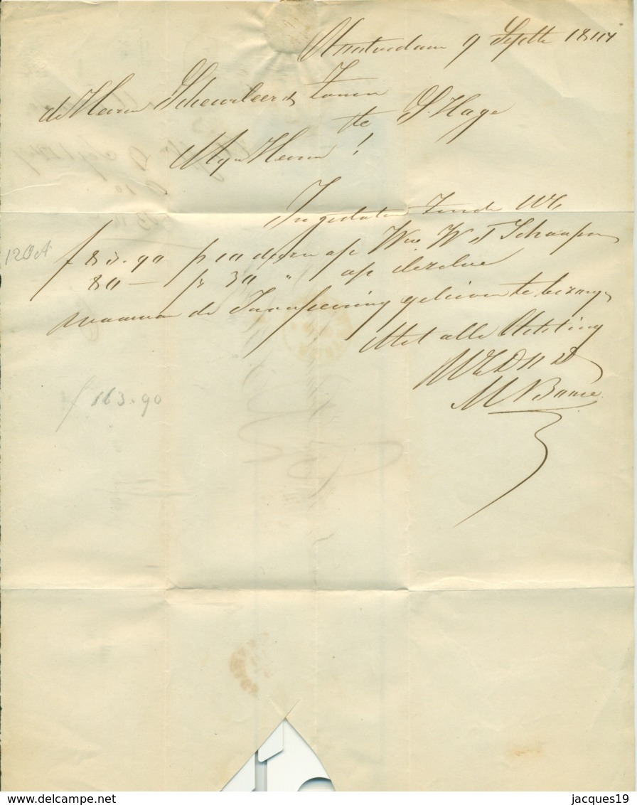 Correspondentie Van M. Bonse Te Amsterdam Naar Scheurleer Den Haag 1847 (2) En 1848 (1) - ...-1852 Vorläufer