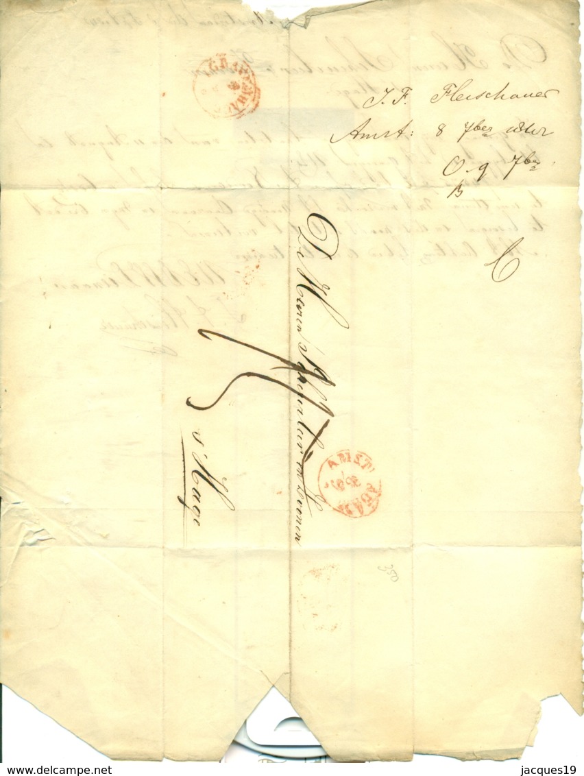 Correspondentie Van Fleischauer Te Amsterdam Naar Scheurleer Den Haag 1842 (2) - ...-1852 Préphilatélie