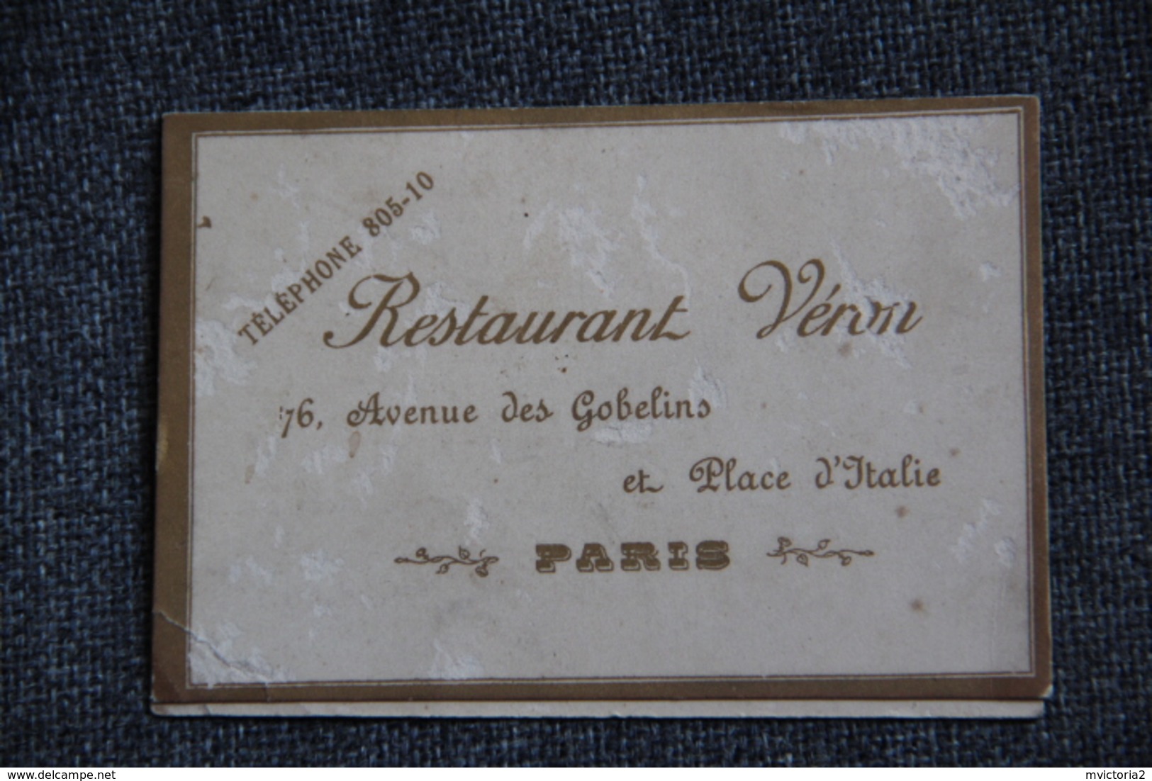 Menu Du Restaurant VERON à PARIS, Repas De Noces, Daté Du 29 AVRIL 1905. - Menus