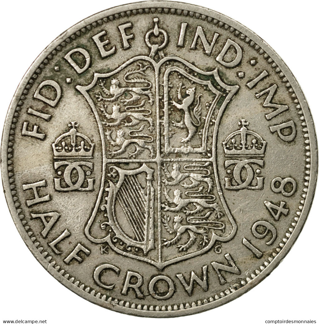 Monnaie, Grande-Bretagne, George VI, 1/2 Crown, 1948, TTB, Copper-nickel, KM:866 - K. 1/2 Crown