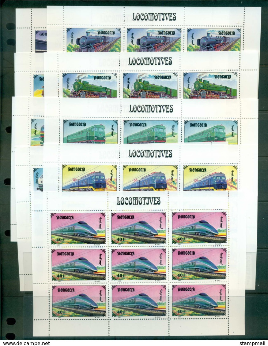 Mongolia 1997 Trains Sheetlets (9) MUH Lot55987 - Mongolia