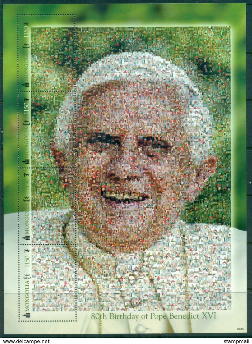 Mongolia 2007 Pope Benedict , Photo Mosaic Sheetlet MUH Lot82935 - Mongolei