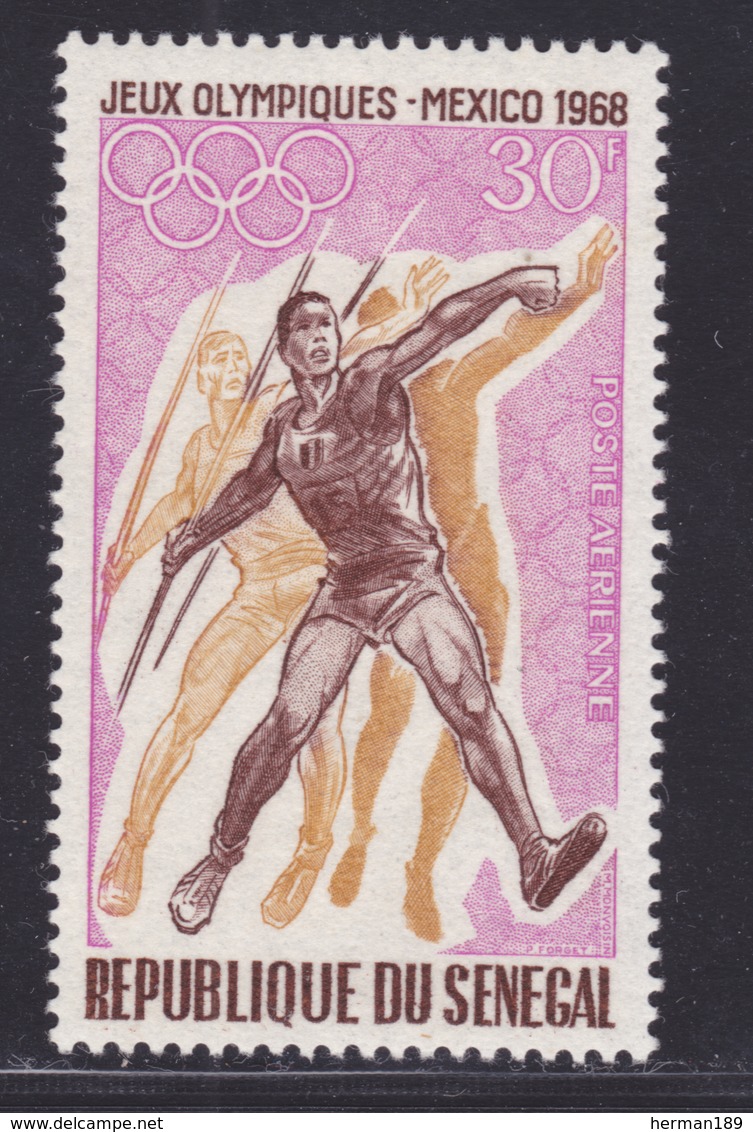 SENEGAL AERIENS N°   69 ** MNH Neuf Sans Charnière, TB (D7617) Jeux Olympiques Mexico, Javelot - 1968 - Sénégal (1960-...)