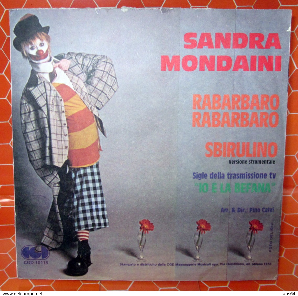 SBIRULINO SANDRA MONDAINI COVER NO VINYL 45 GIRI - 7" - Accessori & Bustine