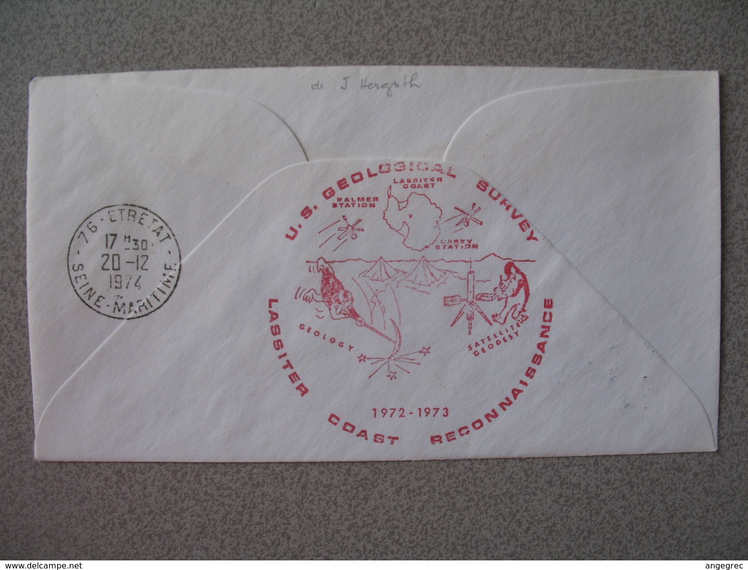 Lettre Explorations Polaires Des USA 1974 Us Geological Survey Antarctic Research Program   Pour La France à Voir - Storia Postale