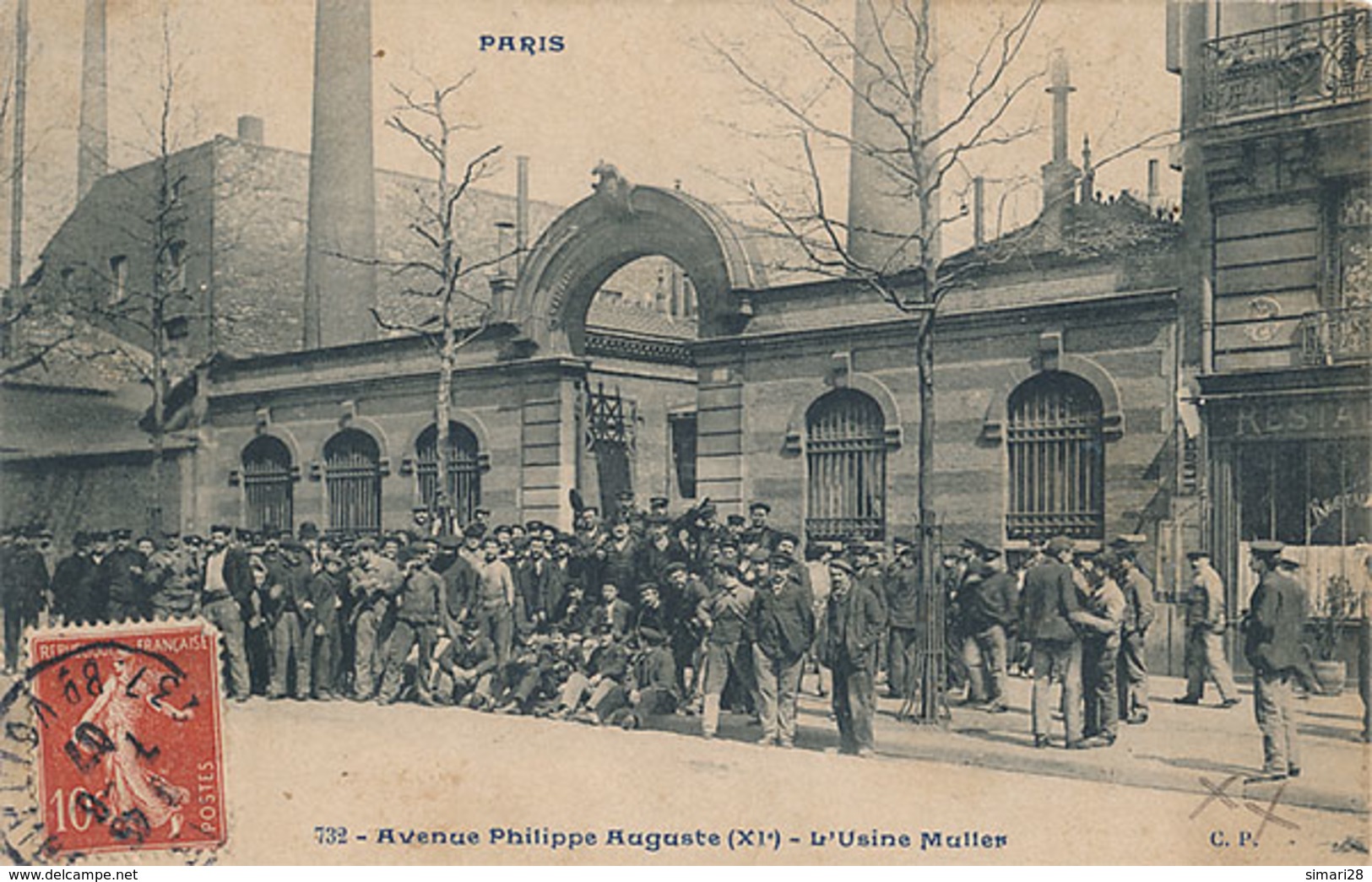 PARIS - N° 732 - AVENUE PHILIPPE AUGUSTE - L'USINE MULLER - Arrondissement: 11