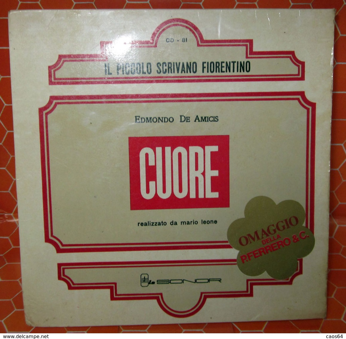 DE AMICIS CUORE  COVER NO VINYL 45 GIRI - 7" - Accessories & Sleeves