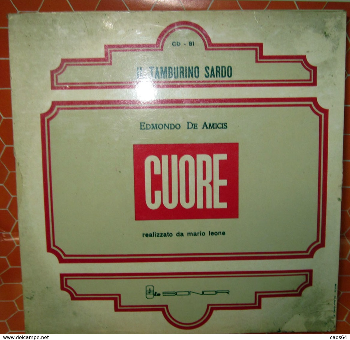 DE AMICIS CUORE  COVER NO VINYL 45 GIRI - 7" - Accessoires, Pochettes & Cartons