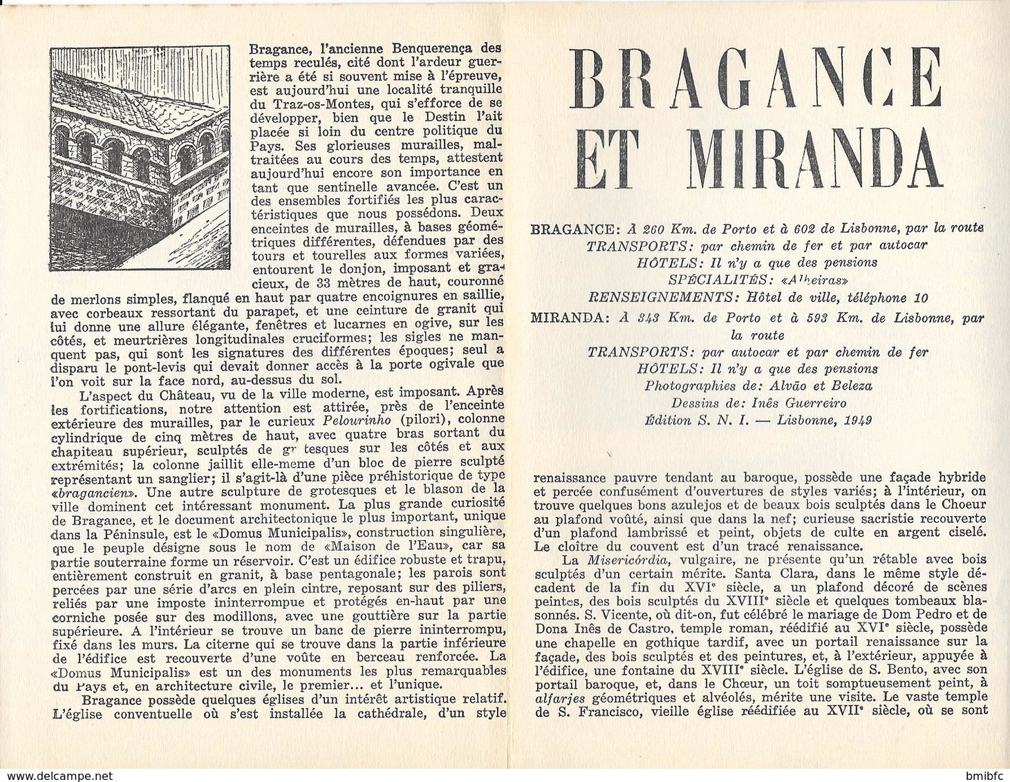 Editions S.N. I - Lisbonne 1949 : BRAGANCE ET MIRANDA - Tourism Brochures