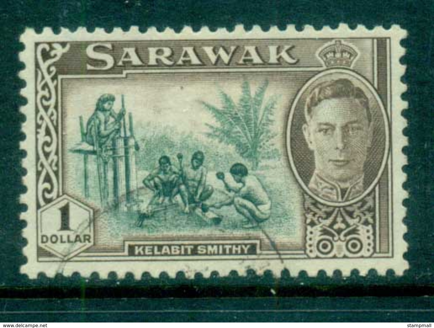 Sarawak 1950 KGVI Kelabit Smithy $1 FU Lot82276 - Sarawak (...-1963)