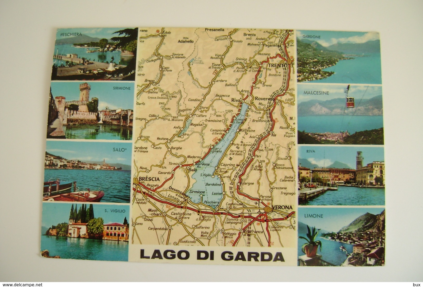 LAGO DI GARDA CARTINA  ACI  VIAGGIATA  COME DA FOTO - Carte Geografiche