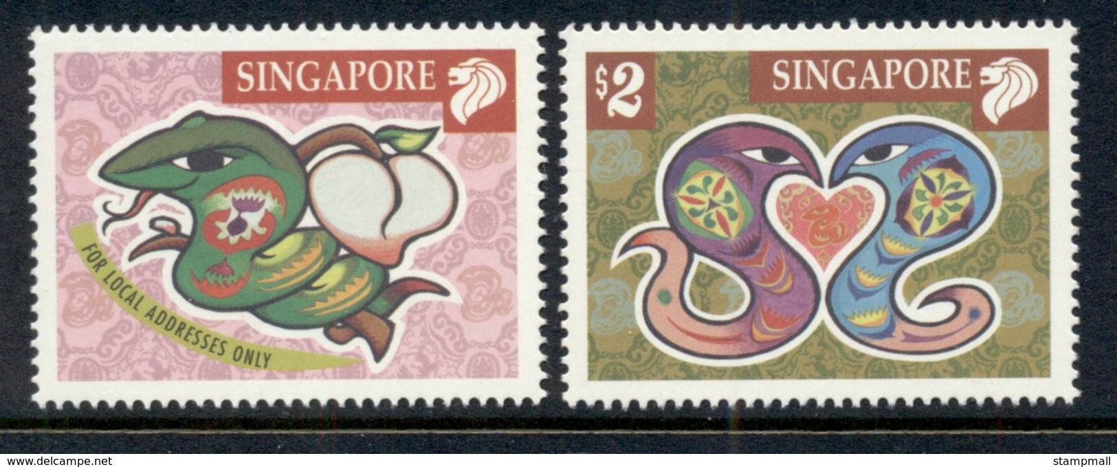 Singapore 2001 New Year Of The Snake MUH - Singapore (1959-...)