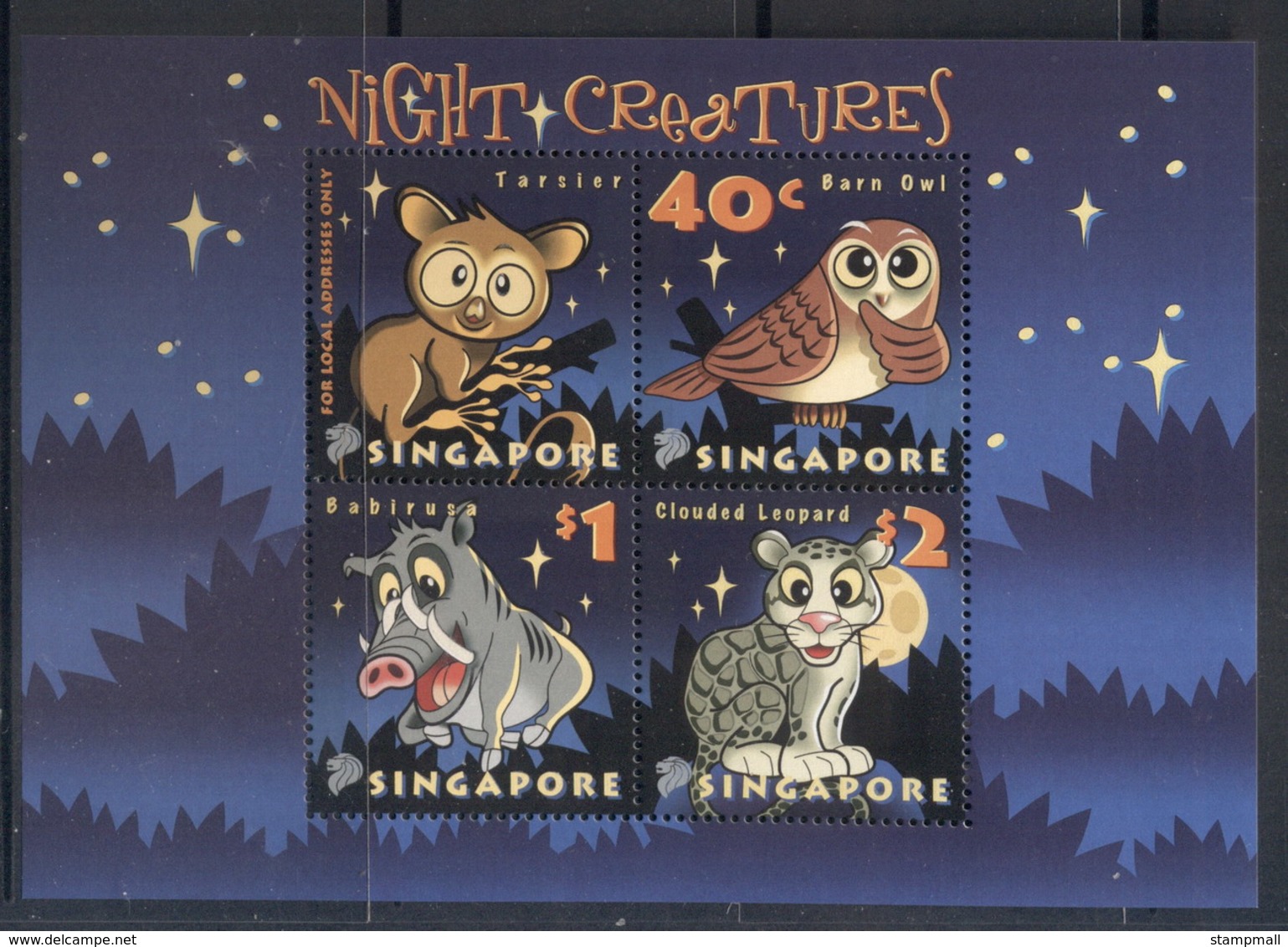 Singapore 2003 Nocturnal Animals MS MUH - Singapore (1959-...)