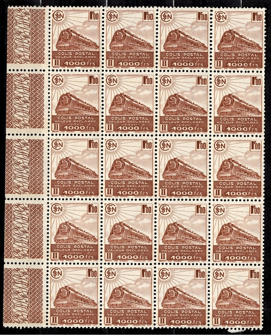 France Colis Postaux Maury N° 180af (avec Filigrane) En Bloc De 20 Timbres Neufs ** MNH. TB. A Saisir! - Neufs