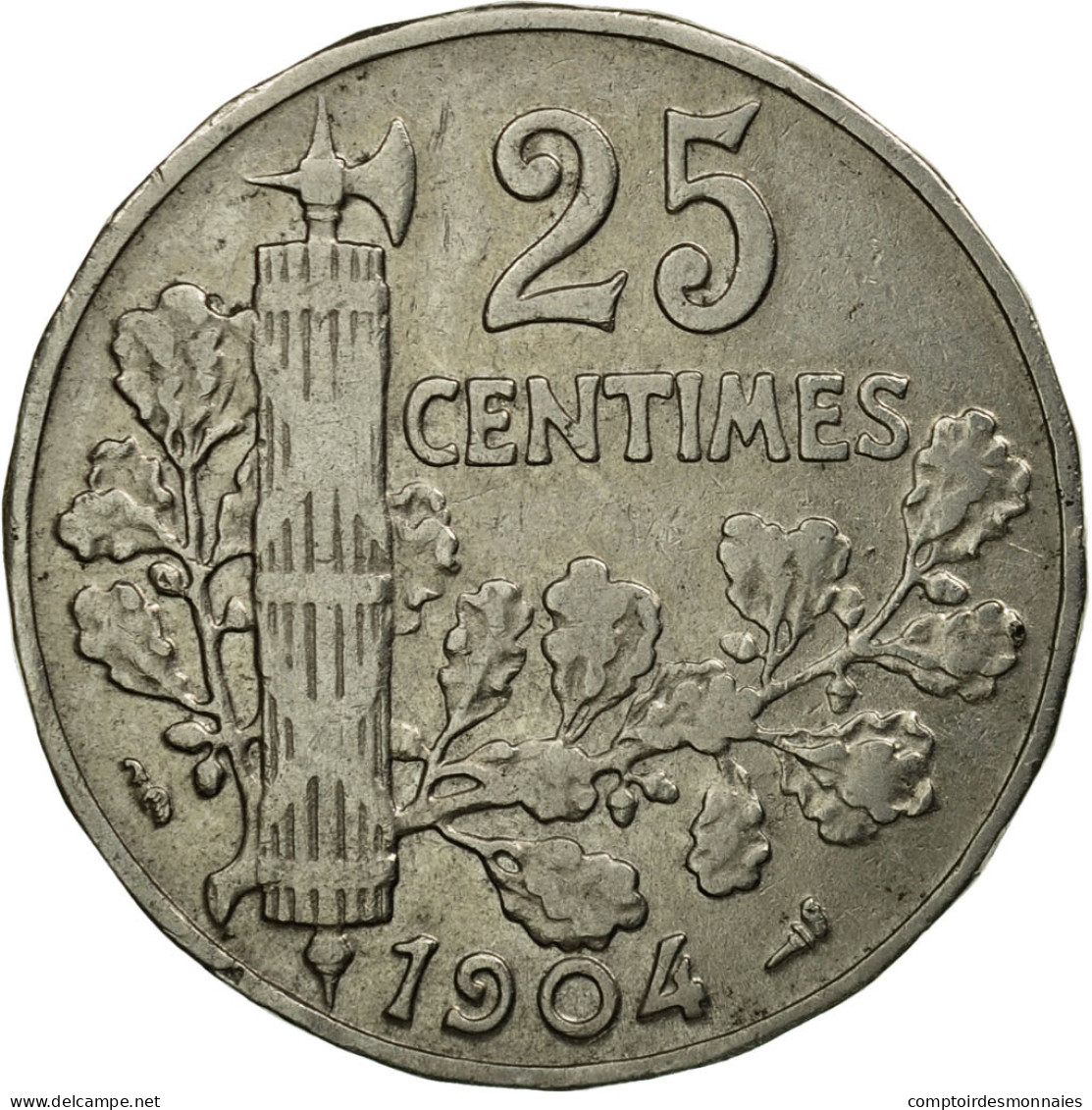 Monnaie, France, Patey, 25 Centimes, 1904, TTB, Nickel, KM:856, Le Franc:F.169 - F. 25 Centimes