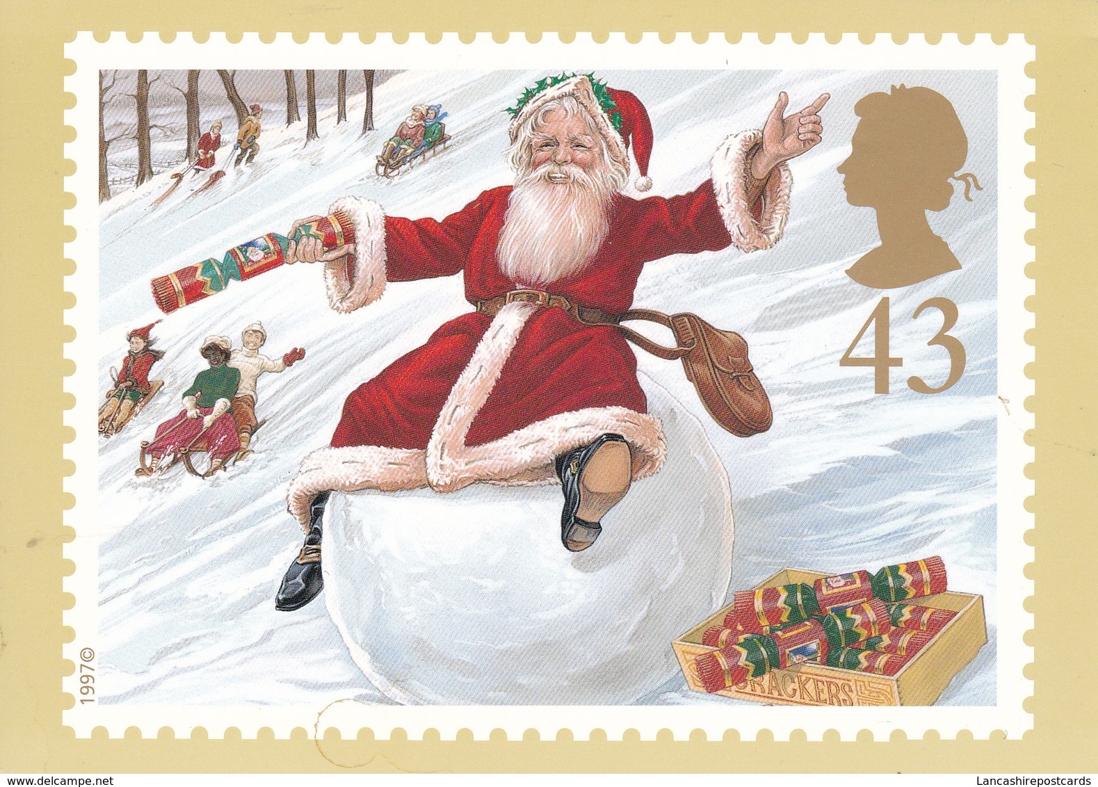 Postcard Christmas 1997 [ Snowball Cracker ] Father Christmas Santa Claus Royal Mail PHQ My Ref  B23124 - Stamps (pictures)