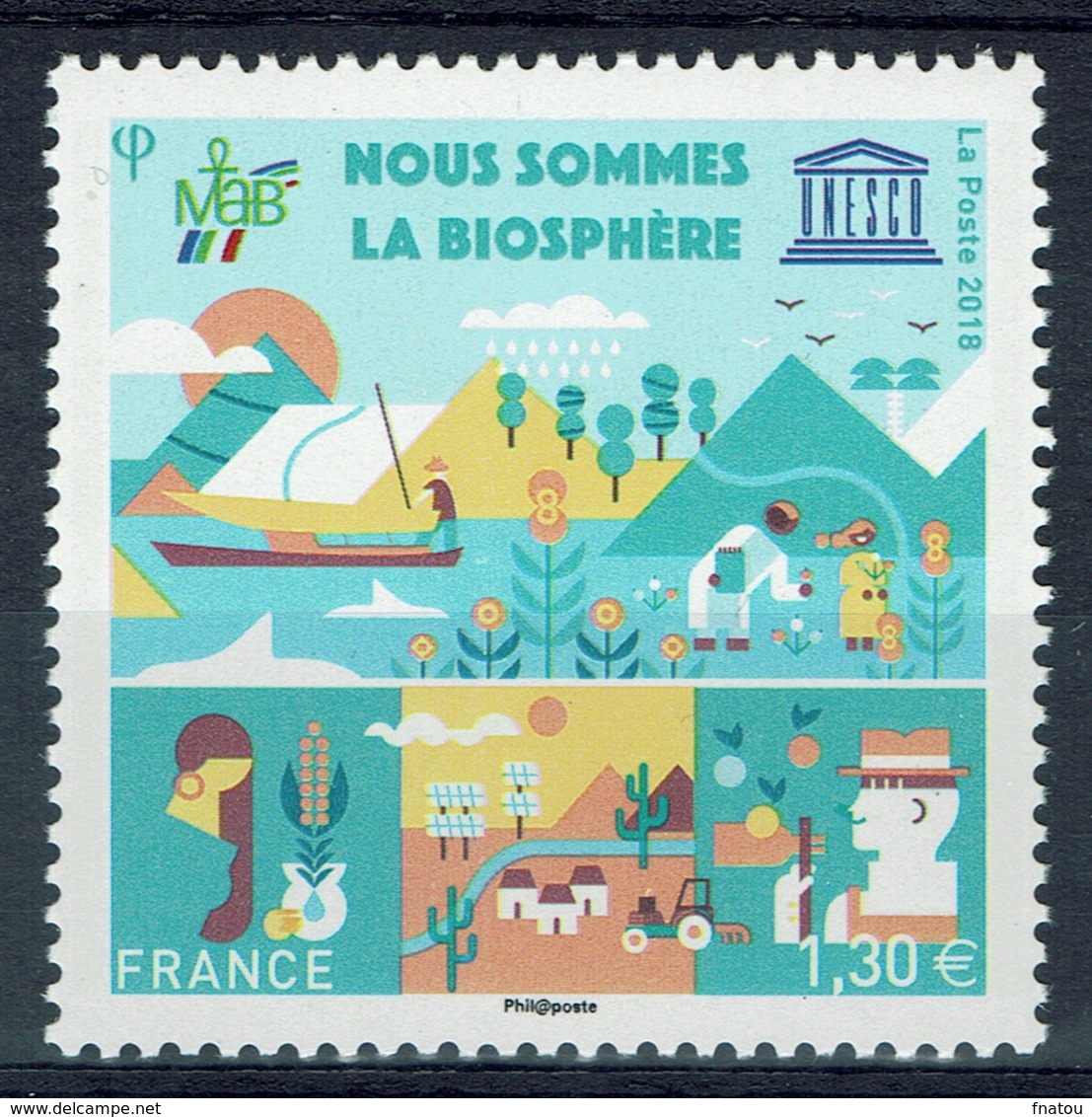 France, UNESCO, Biosphere, 2018, MNH VF  Official - Unused Stamps