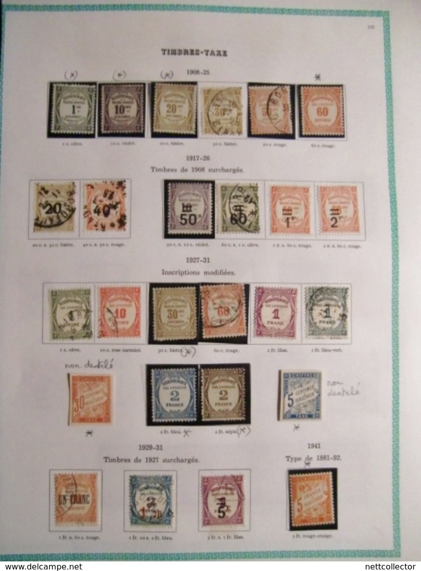 RARE COLLECTION TIMBRES TAXES entre 1859 & 1983 NEUFS et OBLITERES