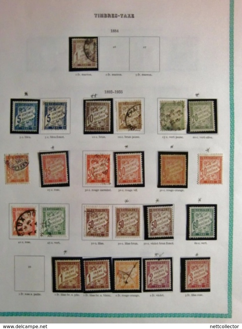 RARE COLLECTION TIMBRES TAXES entre 1859 & 1983 NEUFS et OBLITERES