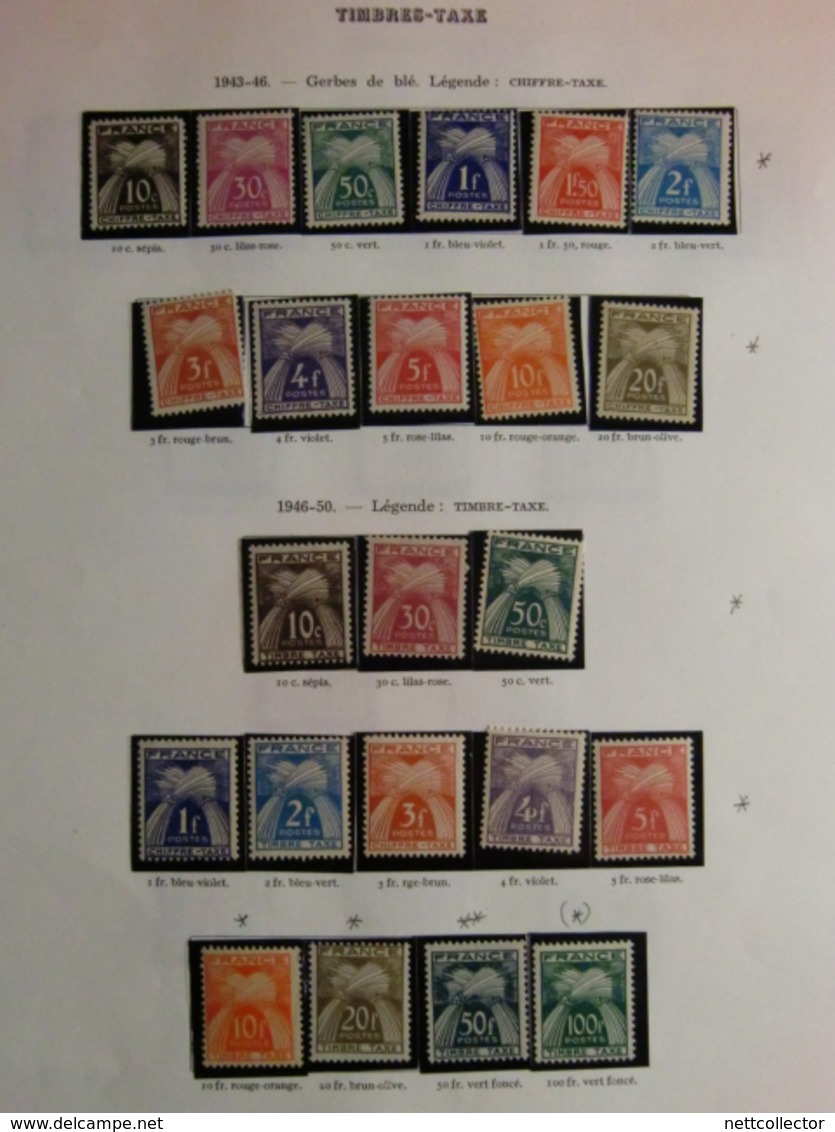 RARE COLLECTION TIMBRES TAXES entre 1859 & 1983 NEUFS et OBLITERES