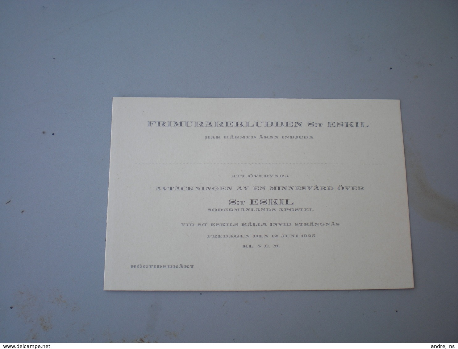 Frimurareklubben St Eskil 1925 - Programmi