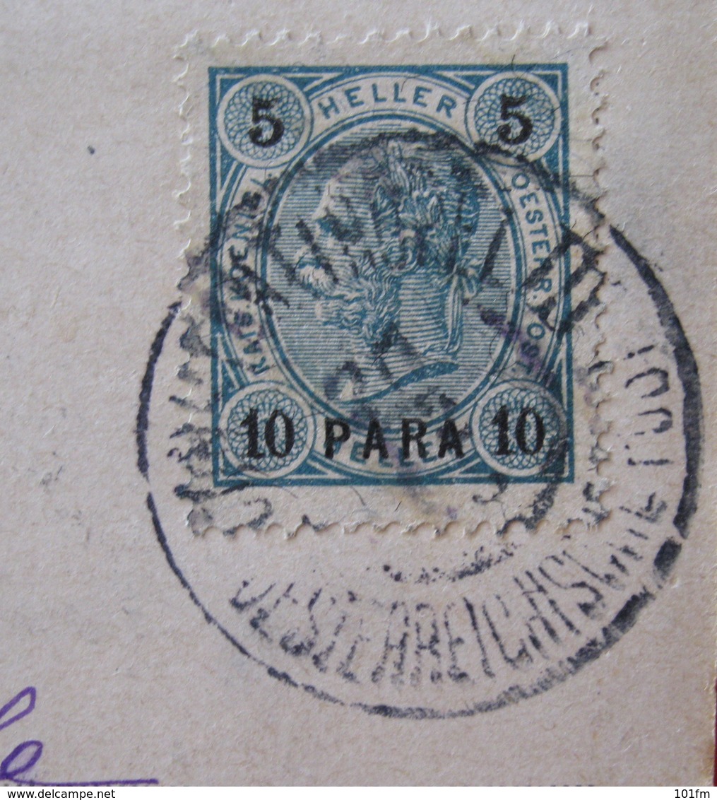 OESTERREICHISCHEPOST - CONSTANTINOPEL III , 10 PARA ON 5 HELLER OVERPRINT - Turquie