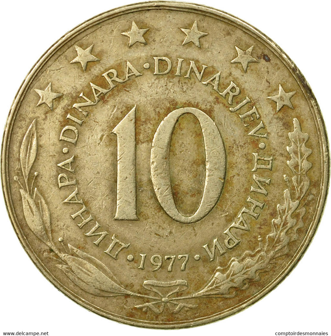 Monnaie, Yougoslavie, 10 Dinara, 1977, TB+, Copper-nickel, KM:62 - Yougoslavie